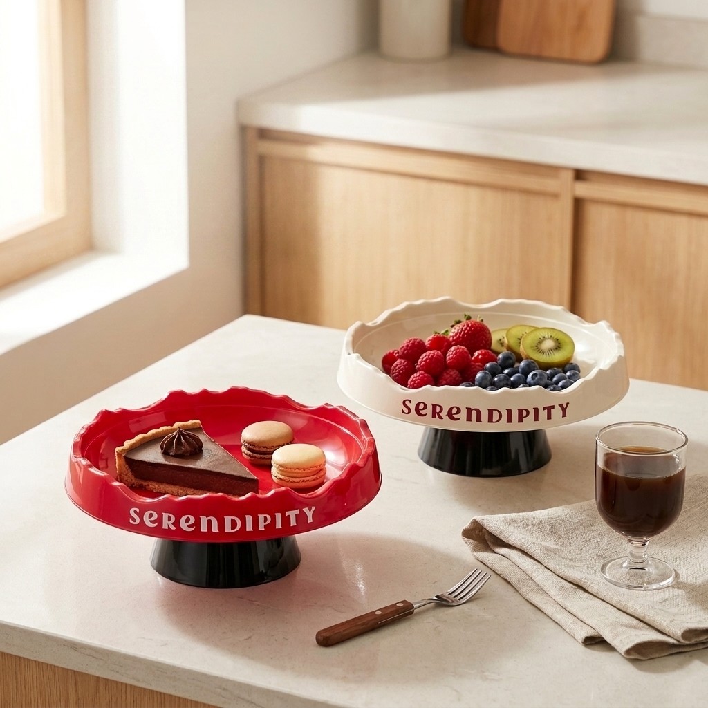 Cake Board Round - Wavy Plastic Cake Stand Detachable Pedestal