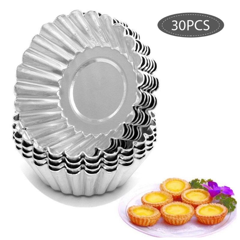 Muffin Tin Nonstick - 30Pcs Egg Tart Molds Mini Aluminum