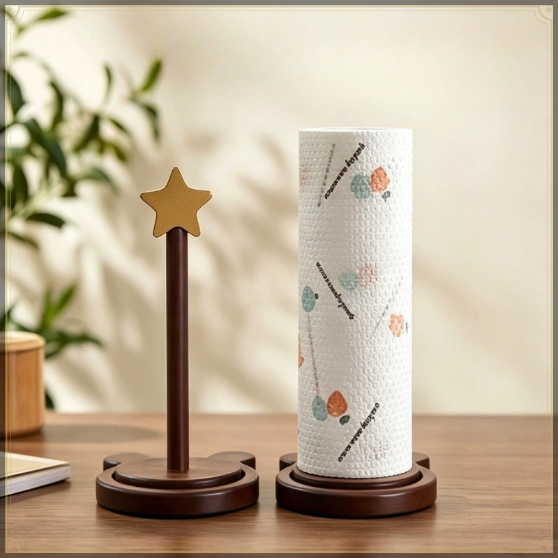 Kitchen Baking Paper Holder - Wooden Creative Design Kitchen Paper Towel