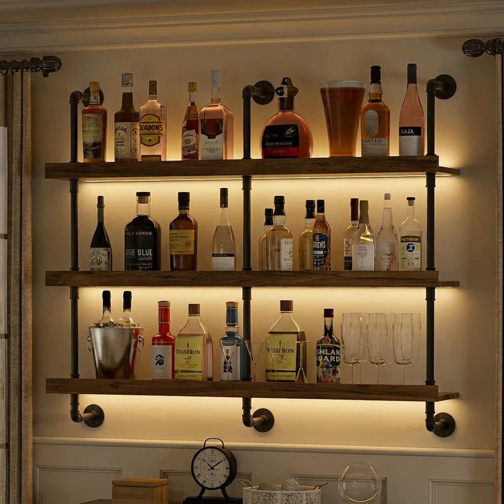 Kitchen Zo - Wall Mounted Wine Rack With LED
