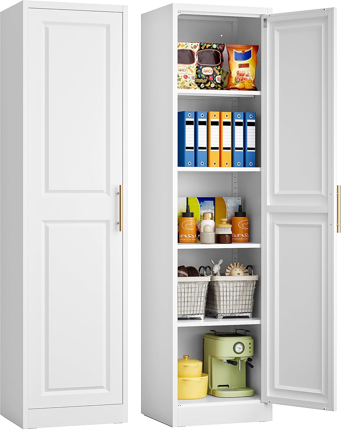 Kitchen Baking Organization - Tall Narrow Storage Cabinet With One