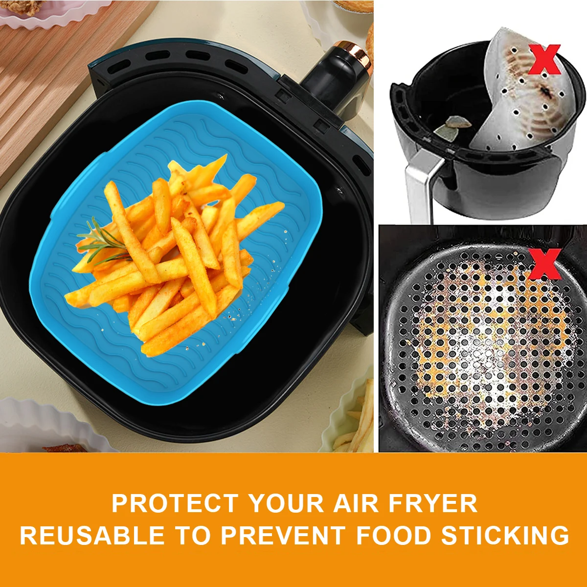 2Pcs Air Fryer Silicone Liner  - Kitchen Oven Baking Pans review and price