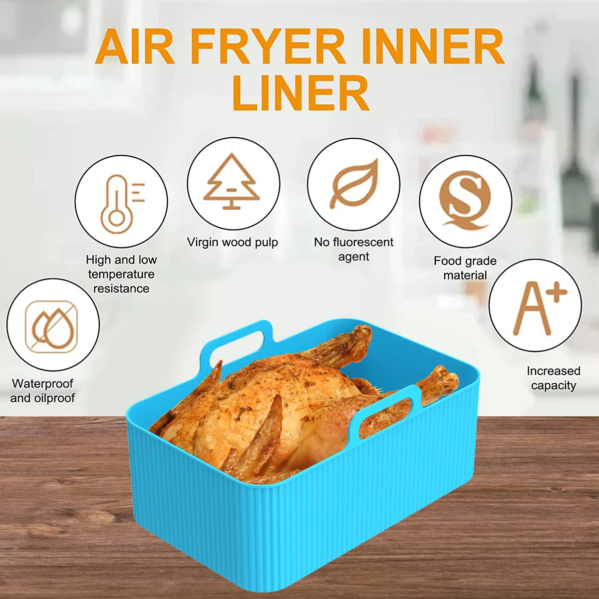 2Pcs Air Fryer Silicone Liner  - Kitchen Oven Baking Pans review and price