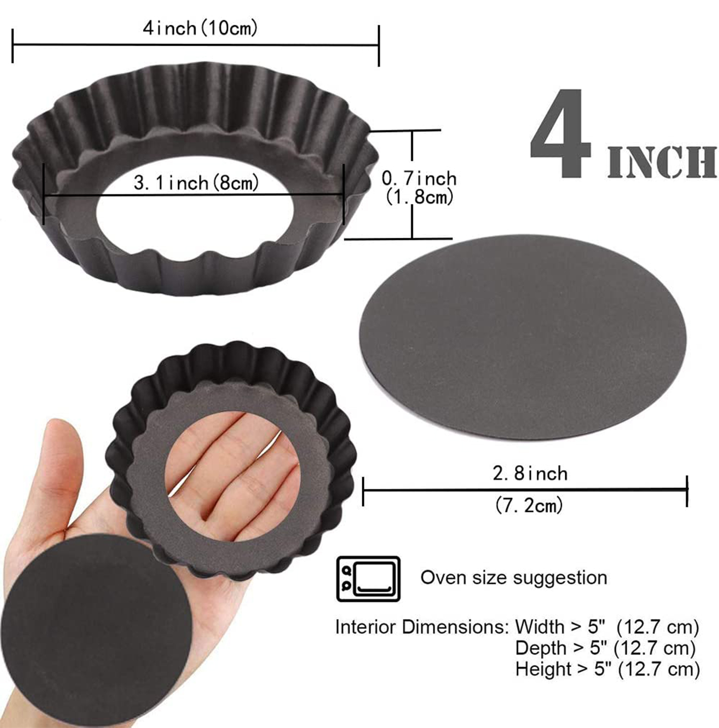 6 Pcs Mini Tart Pans 4 Inch wi - Muffin Tin Nonstick review and price