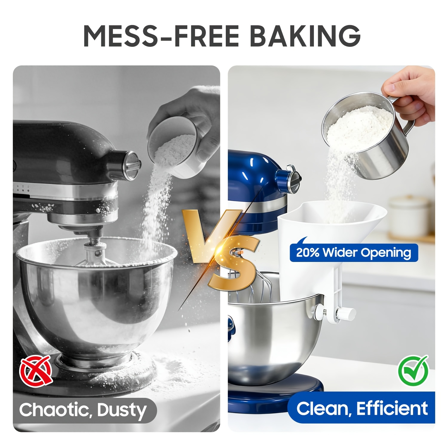 Wide Mouth Flour Funnel Dough  - Kitchen Aid Baking Mixer review and price