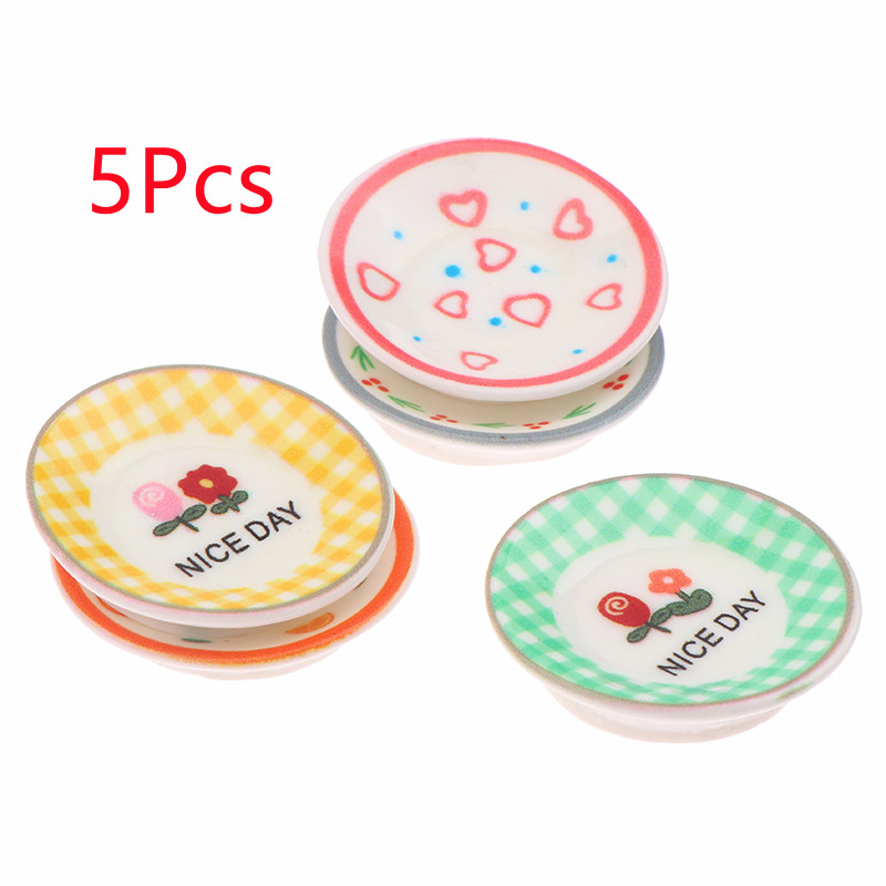 5Pcs 1/12 Dollhouse Mini Plate - Kitchen Baking Organization review and price