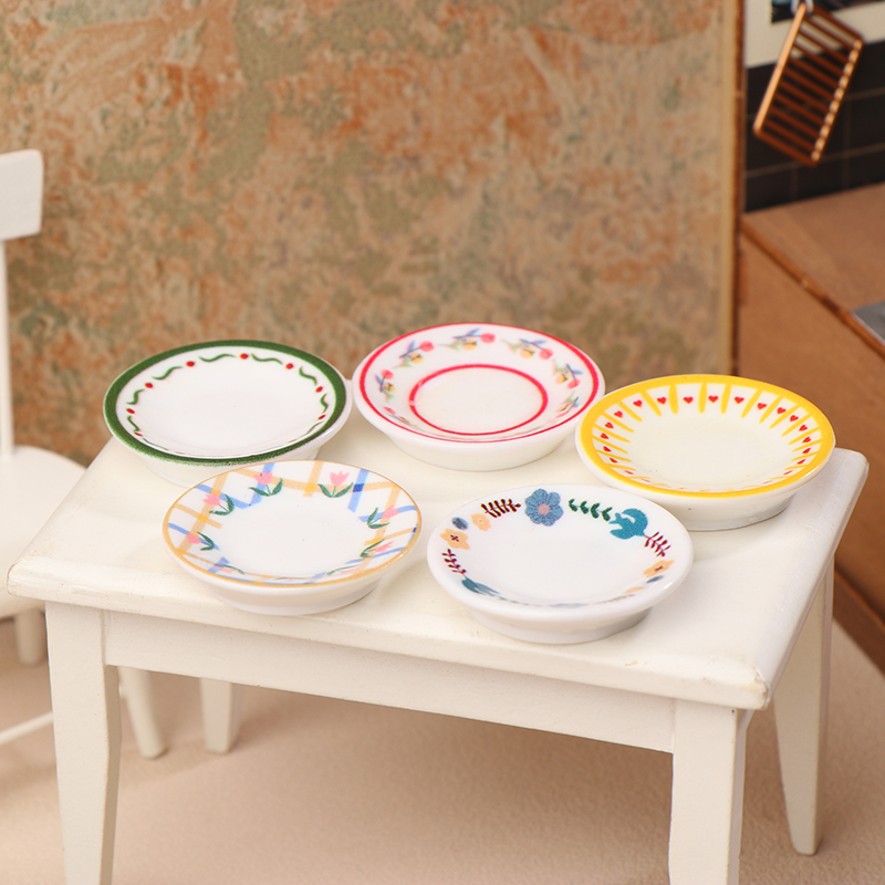 5Pcs 1/12 Dollhouse Mini Plate - Kitchen Baking Organization review and price
