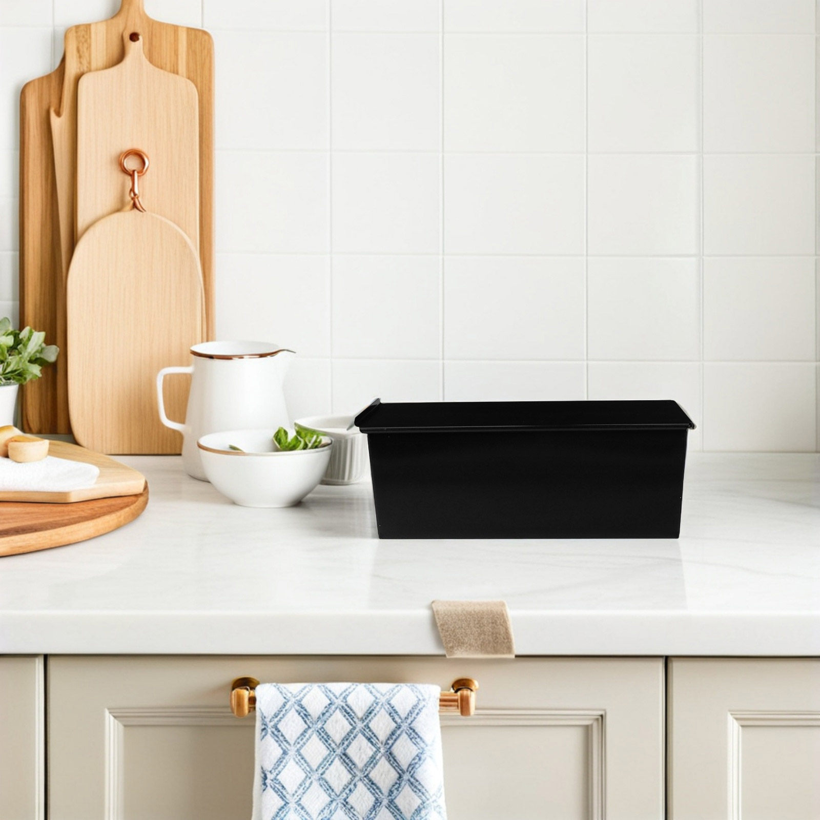 1Pcs Black Loaf Pan with Lid N - Kitchen Oven Baking Pans review and price