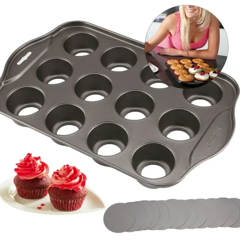 12 Mini Baking Cheese Cake Cup - Muffin Tin Nonstick review and price