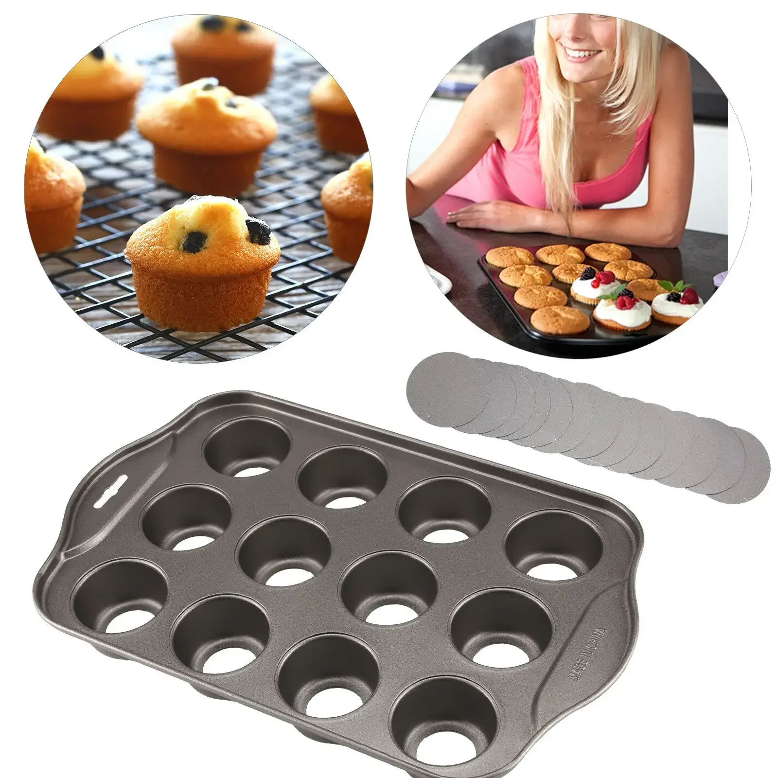 12 Mini Baking Cheese Cake Cup - Muffin Tin Nonstick review and price