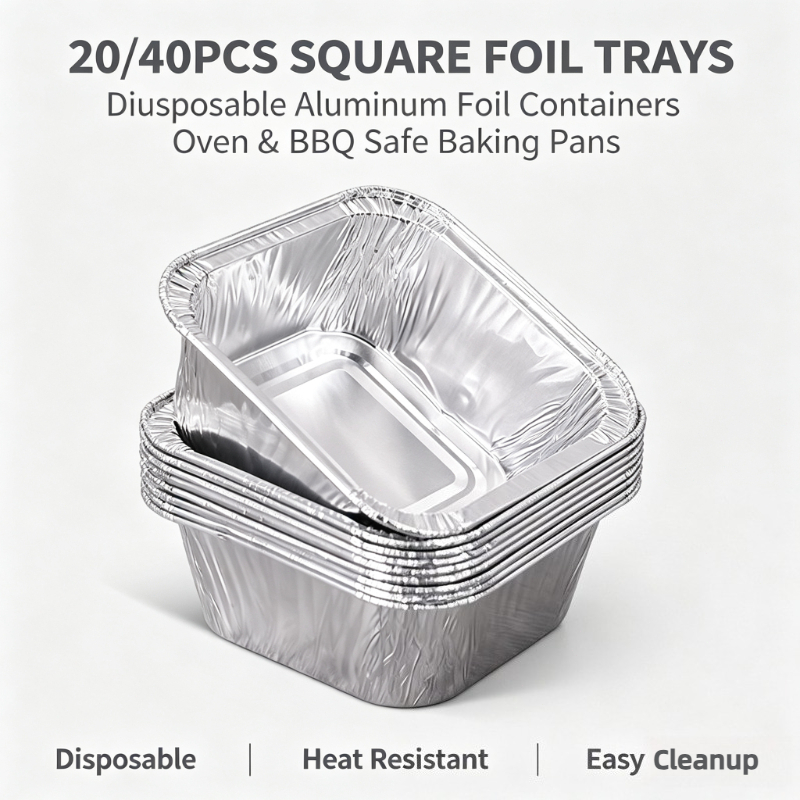 20/40Pcs Square Disposable Alu - Kitchen Oven Baking Pans review and price