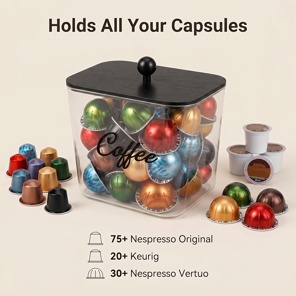 Coffee Pod Holder with Lids Pl - Kitchen Zo review and price