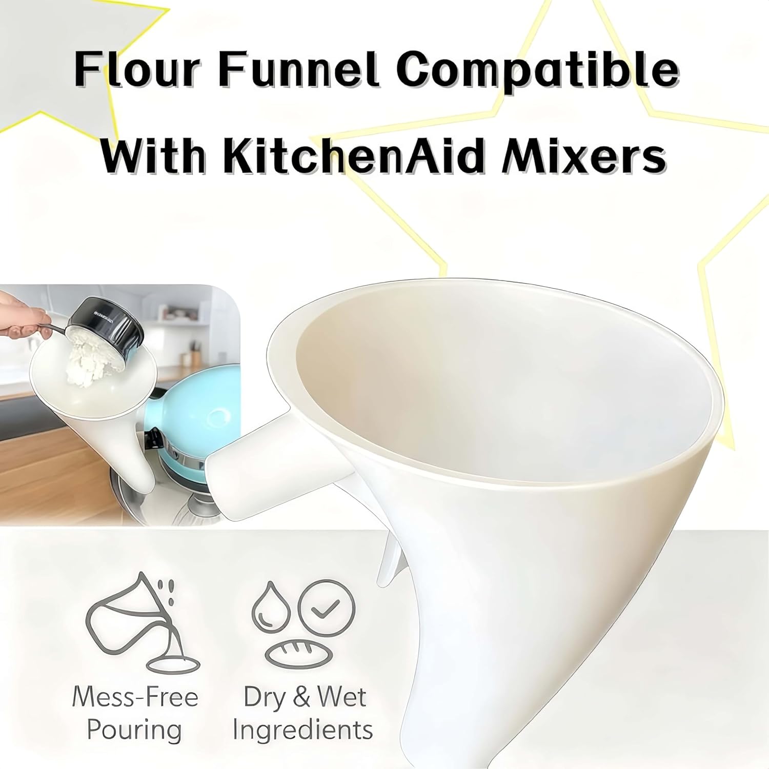Flour Funne Mixer for Kitchen  - Kitchen Aid Baking Mixer review and price