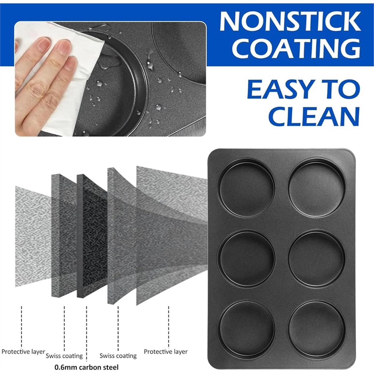 A67T NEW 6 Cup Straight Side J - Muffin Tin Nonstick review and price