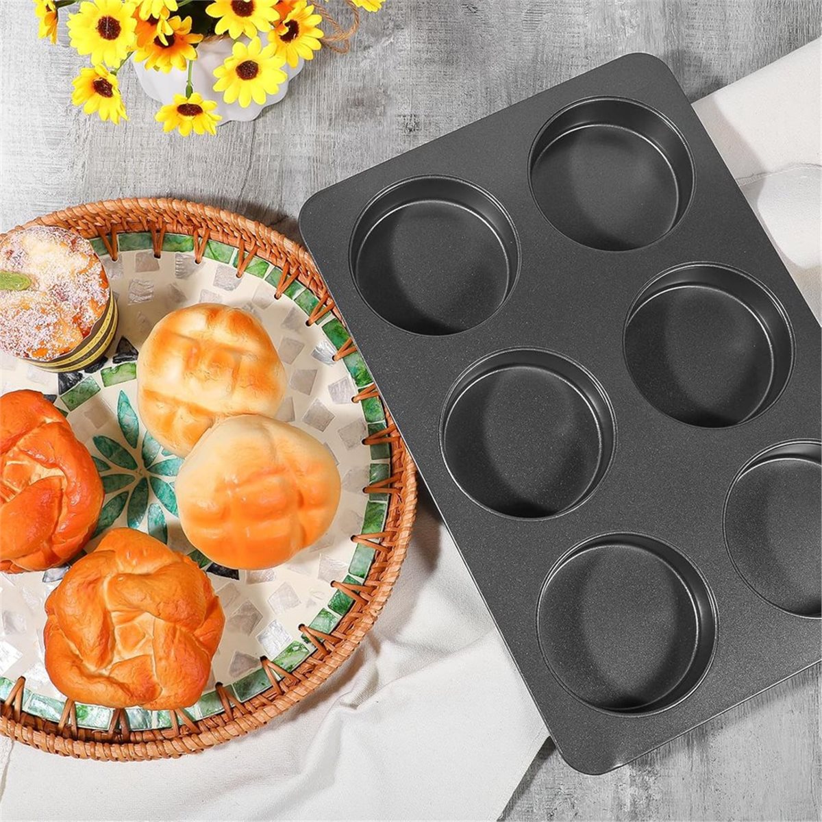 A67T NEW 6 Cup Straight Side J - Muffin Tin Nonstick review and price