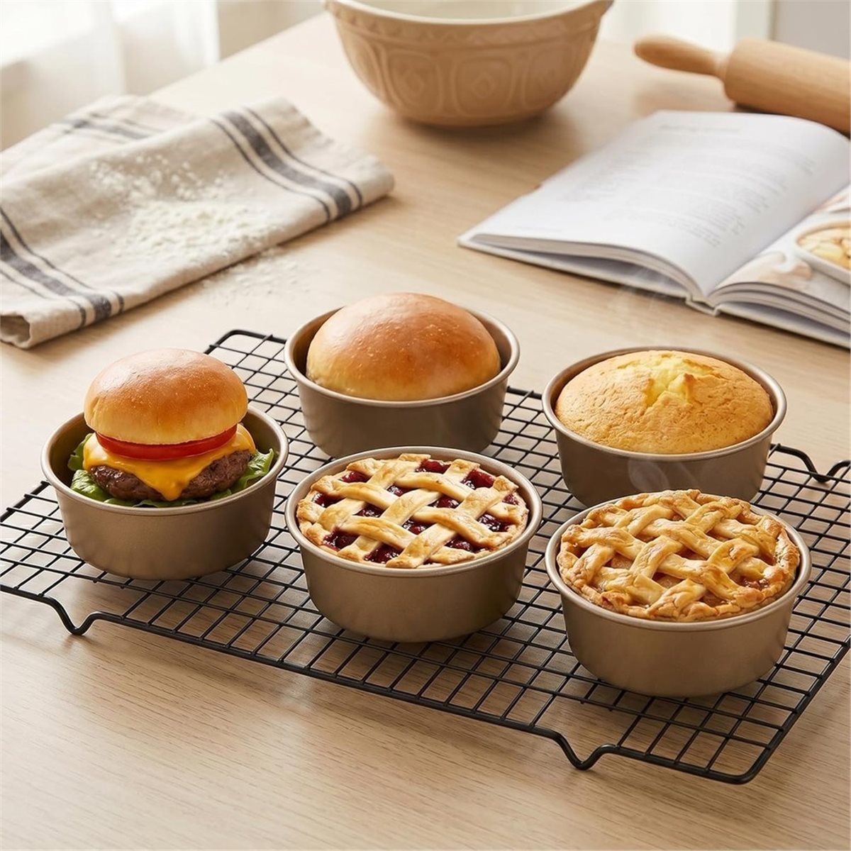 8 Pack Mini Pie Pans, 4 Inch R - Muffin Tin Nonstick review and price