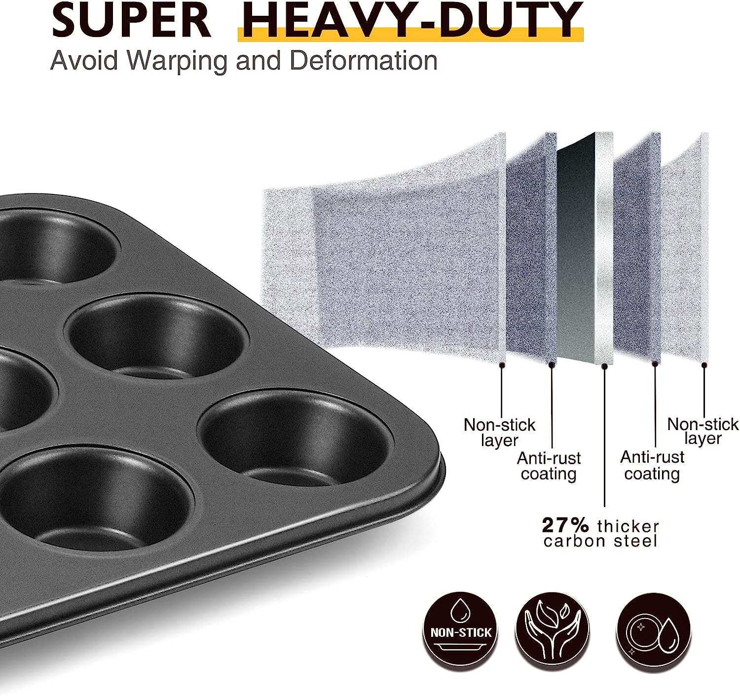 LMETJMA Muffin Tray Cupcake Ba - Muffin Tin Nonstick review and price
