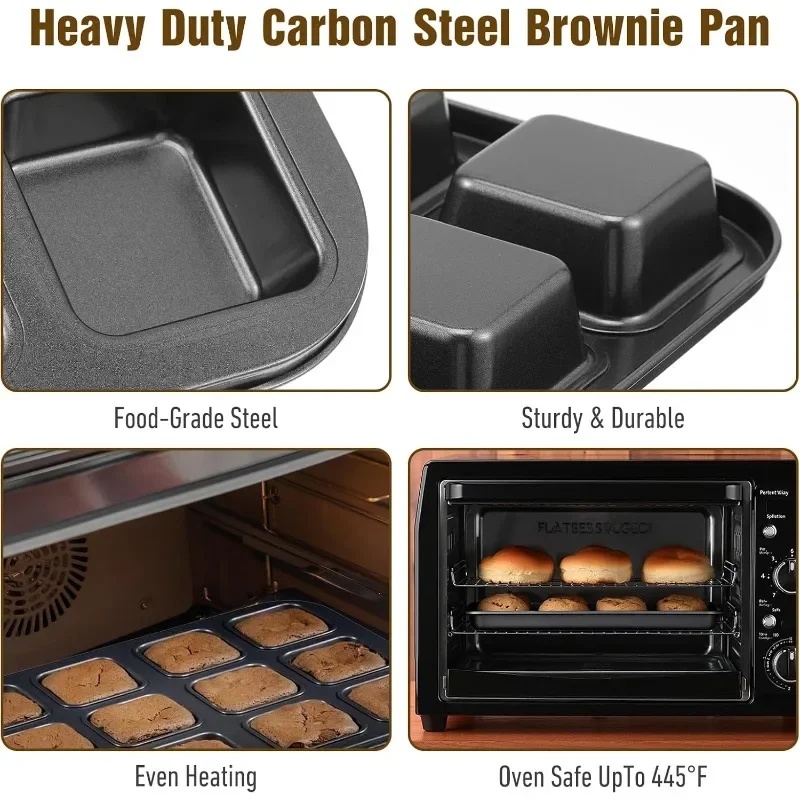 12 Cavity Baking Tray Square M - Muffin Tin Nonstick review and price
