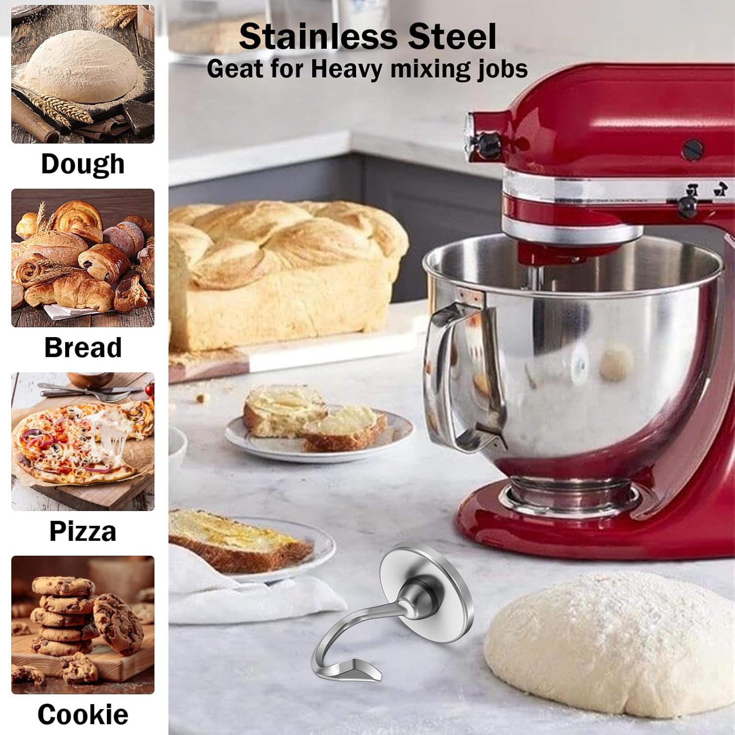 Stainless Steel Dough Hook Wit - Kitchenaid Baking Set review and price