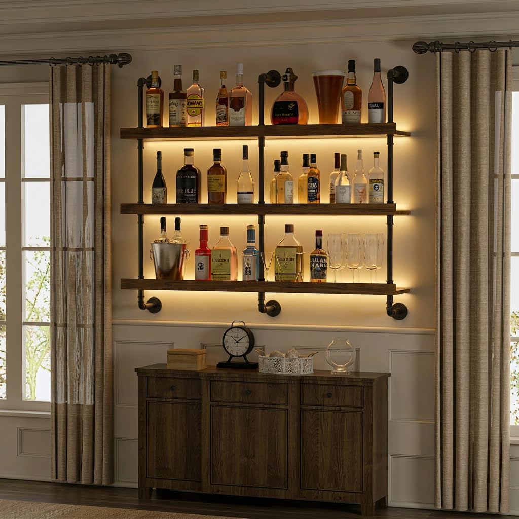 Wall Mounted Wine Rack With LE - Kitchen Zo review and price