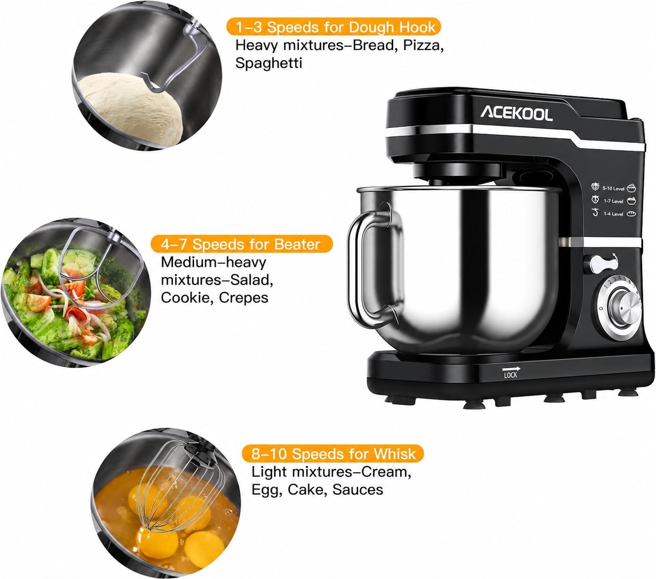Tacleekii 7.5QT Tilt-Head Stan - Kitchen Baking Blender review and price