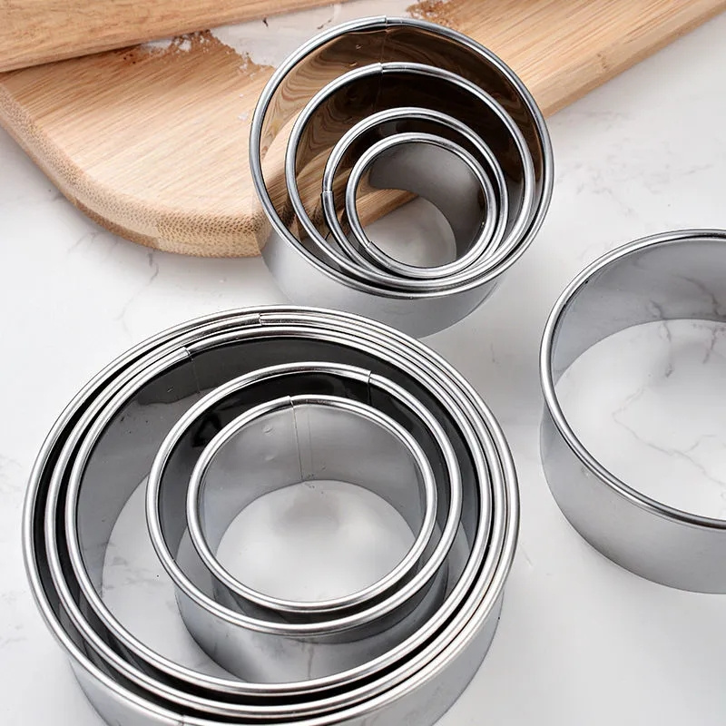 5PCS Round Stainless Steel Bis - Kitchen Baking Utensils review and price