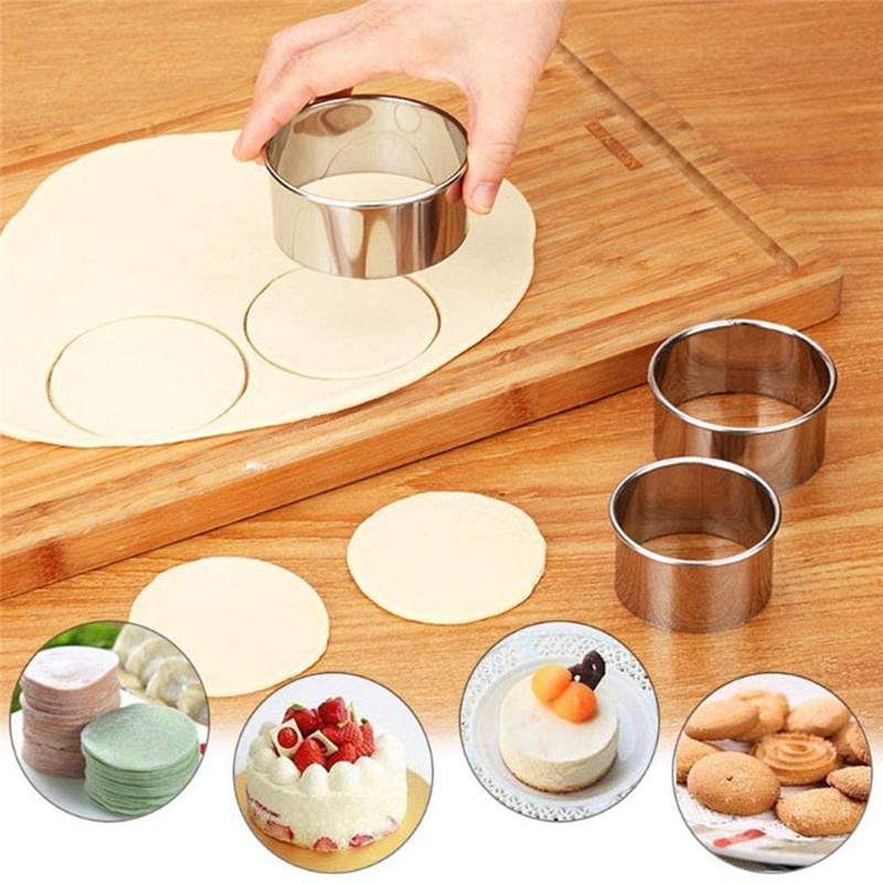 5PCS Round Stainless Steel Bis - Kitchen Baking Utensils review and price