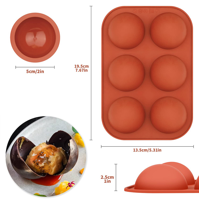6 Cavities Semicircle Silicone - Kitchen Baking Utensils review and price