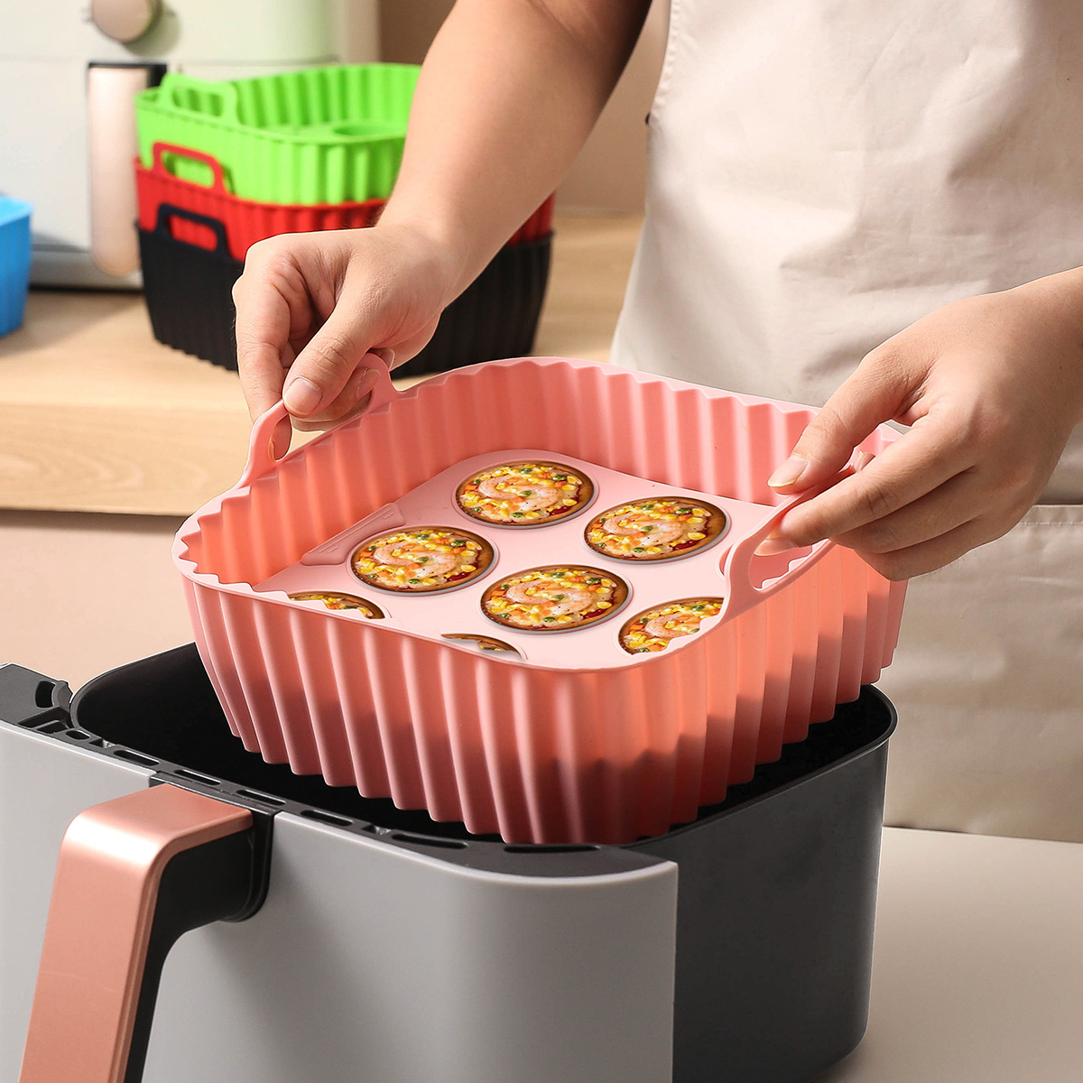2pcs Silicone Air Fryer Liners - Kitchen Oven Baking Pans review and price
